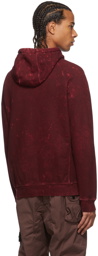 Stone Island Burgundy Acid Wash Hoodie