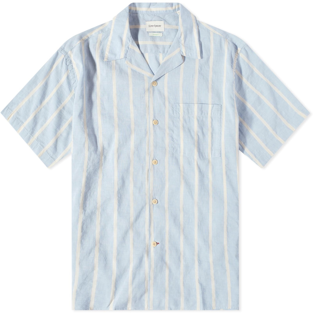 Oliver Spencer Men's Havana Short Sleeve Shirt in Blue Oliver Spencer