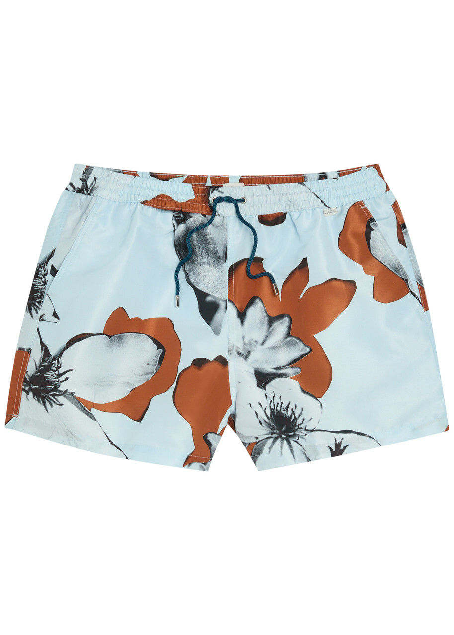 Paul Smith Floral-print Shell Swim Shorts Turquoise
