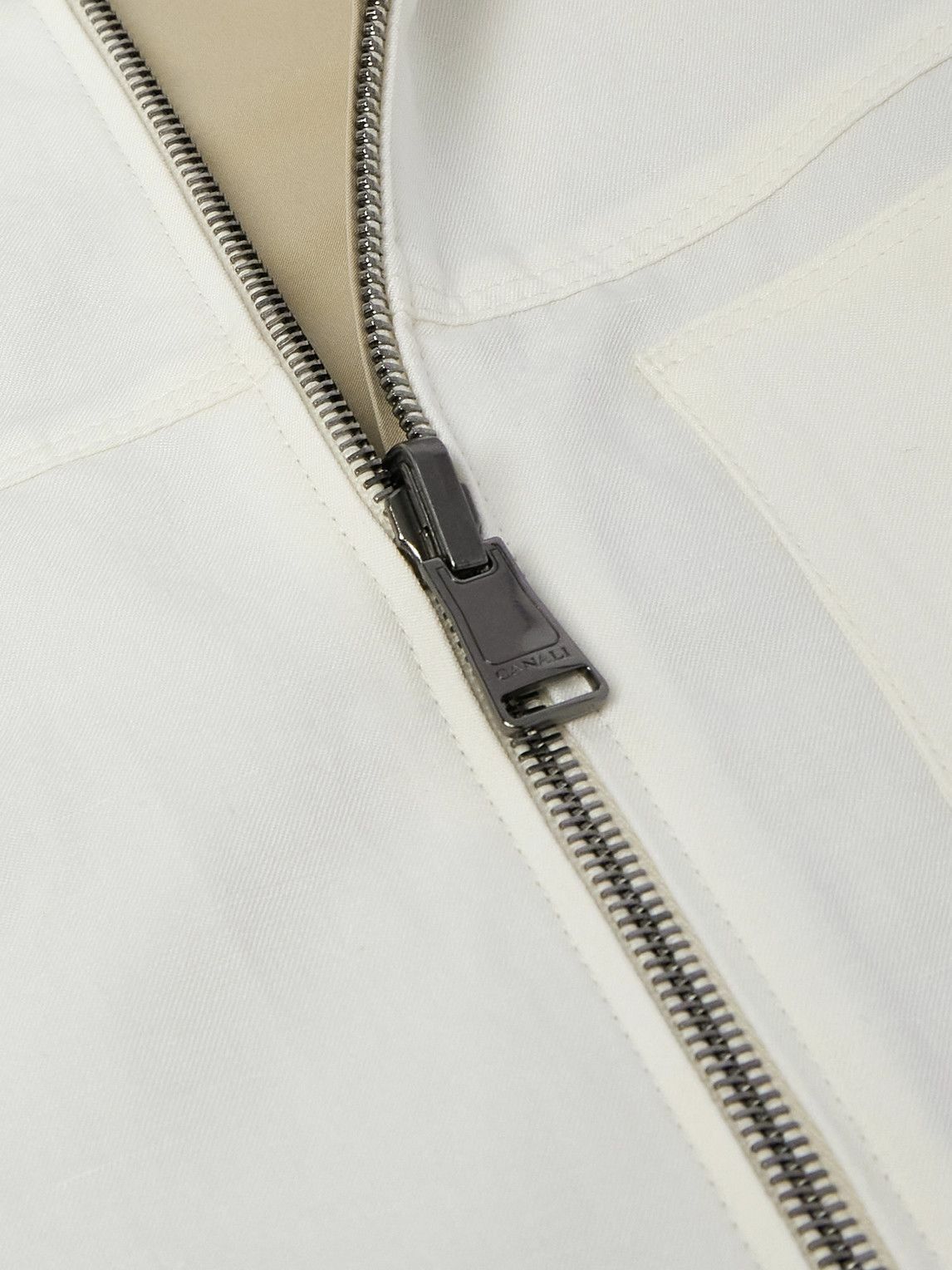 Canali - Reversible Linen and Silk-Blend Zip-Up Gilet - White