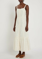 Paige Kelli Embroidered Cotton and Silk-blend Midi Dress White
