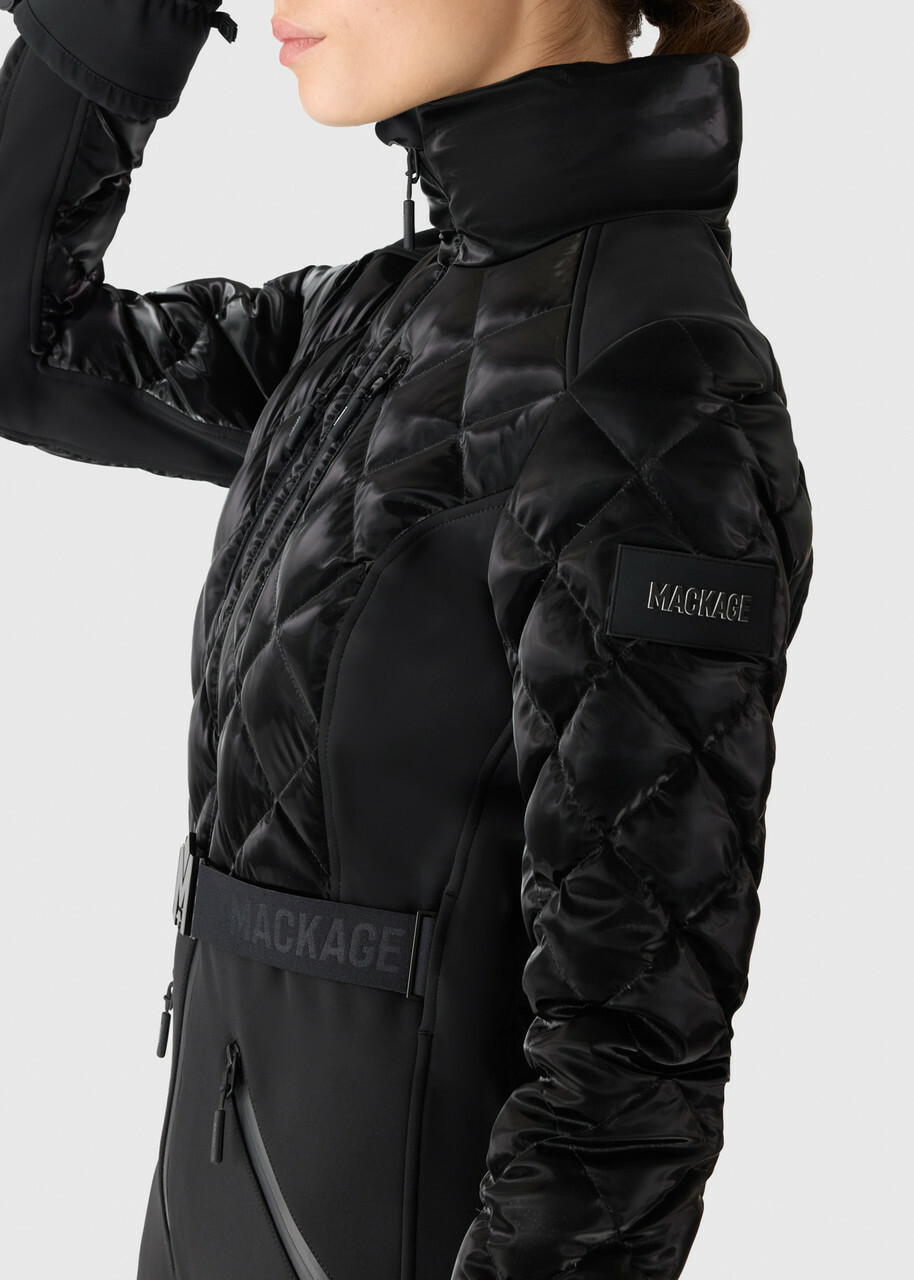 Mackage Inga Quilted Bonded Fleece ski Suit Black