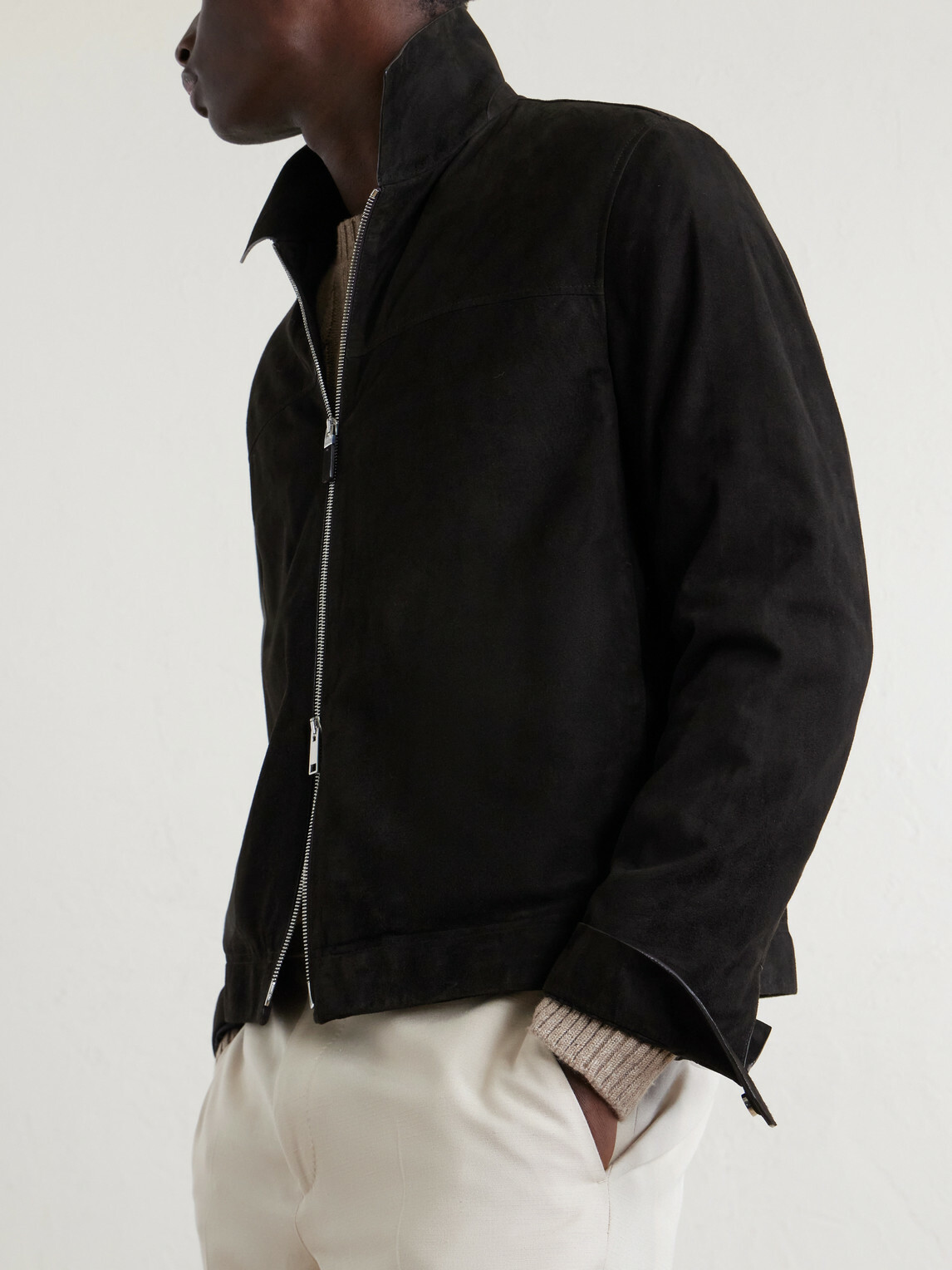Zegna - Suede Blouson Jacket - Brown