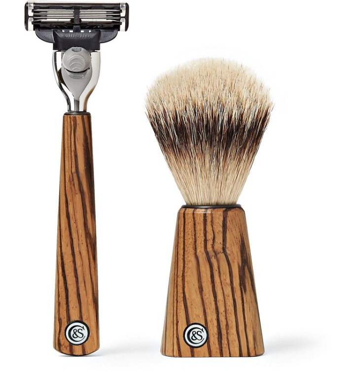 Photo: Czech & Speake - Zebrano Wood Shaving Set - Brown