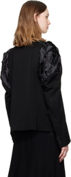 Comme des Garçons Comme des Garçons Black Ruched Shoulder Blazer