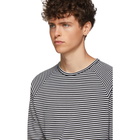 Haider Ackermann Black and White Striped Fortuna Long Sleeve T-Shirt