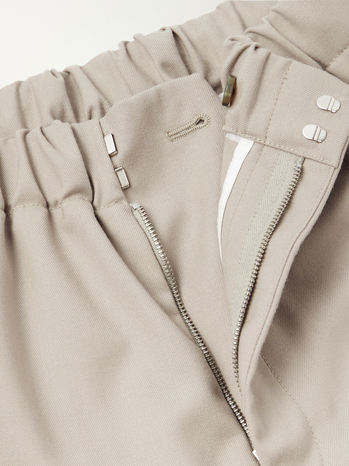 Lardini - Straight-Leg Stretch-Wool Flannel Trousers - Neutrals