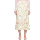 Simone Rocha White Ruffle Frill Hem Easy Midi Skirt