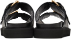 Moschino Black Logo Buckles Sandals