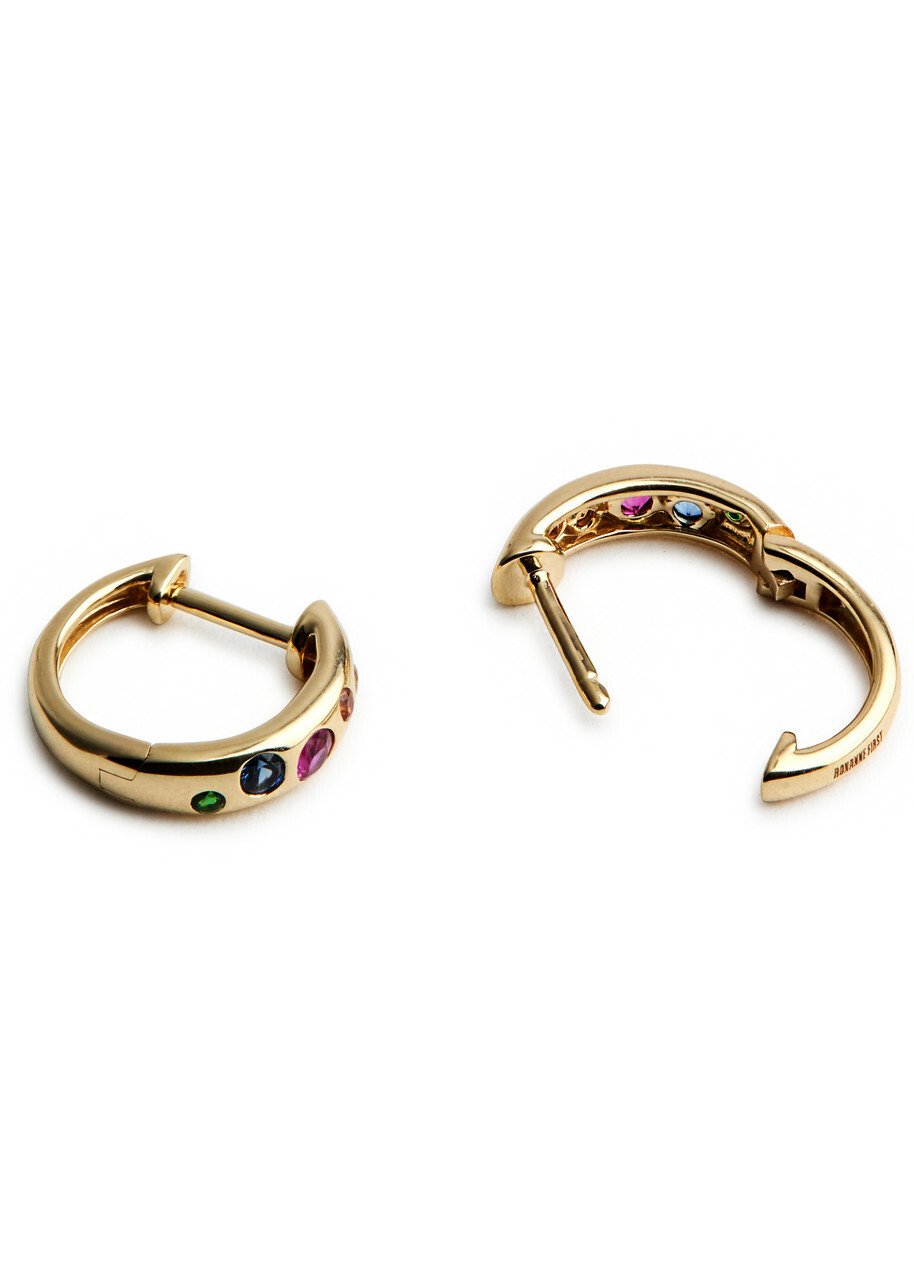 Roxanne First Rainbow 14kt Gold Hoop Earrings - Multicoloured 1 - One Size