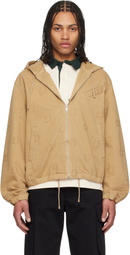 Givenchy Tan Monogram 72 Zipped Denim Jacket