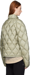 ROA Green Diamond-Quilted Down Jacket