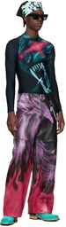 Gerrit Jacob SSENSE Exclusive Black & Purple Leather Pants