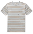 Handvaerk - Striped Pima Cotton-Jersey T-Shirt - Gray