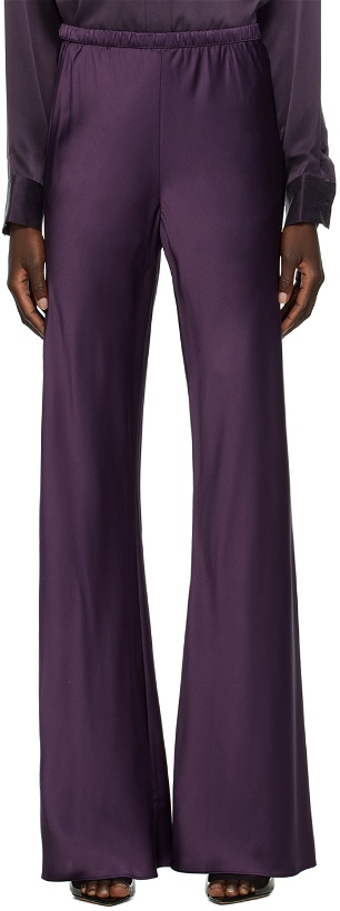 Photo: Silk Laundry Purple Bias-Cut Lounge Pants