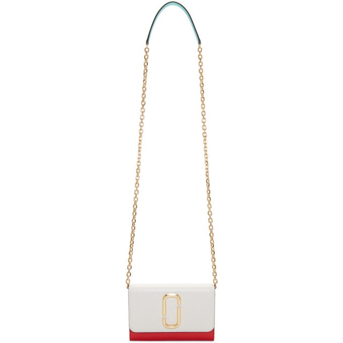 Marc Jacobs White and Red Chain Wallet Marc