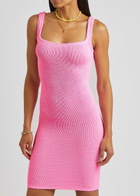Hunza G - Pink Seersucker Dress, Dress, Nylon, One Size, Square-Neck, Hand Wash, Hunza G Dress