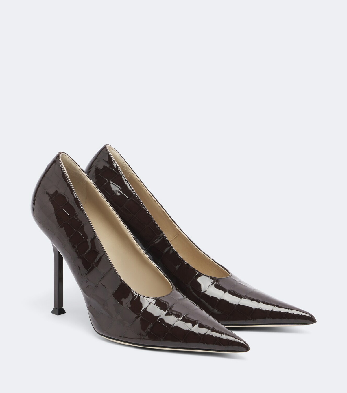 Christen Helix croc-effect patent leather pumps