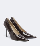 Christen Helix croc-effect patent leather pumps
