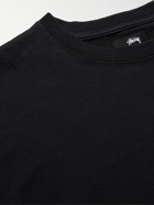 STÜSSY - Logo-Embroidered Cotton-Jersey T-Shirt - Black