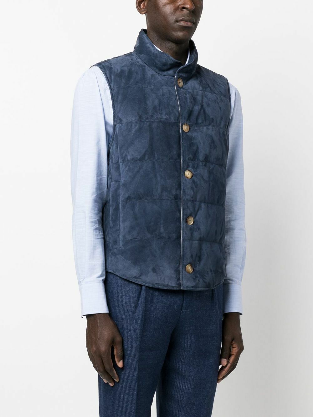 【関税＆送料込み】Brunello Cucinelli Couture Suede Vest Brunello Cucinelli Men's Suede Full-Zip Vest | Neiman Marcus
