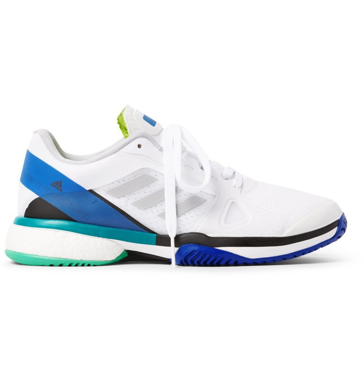 Photo: Adidas Sport - Stella McCartney Barricade Boost Rubber-Trimmed Mesh Tennis Sneakers - White
