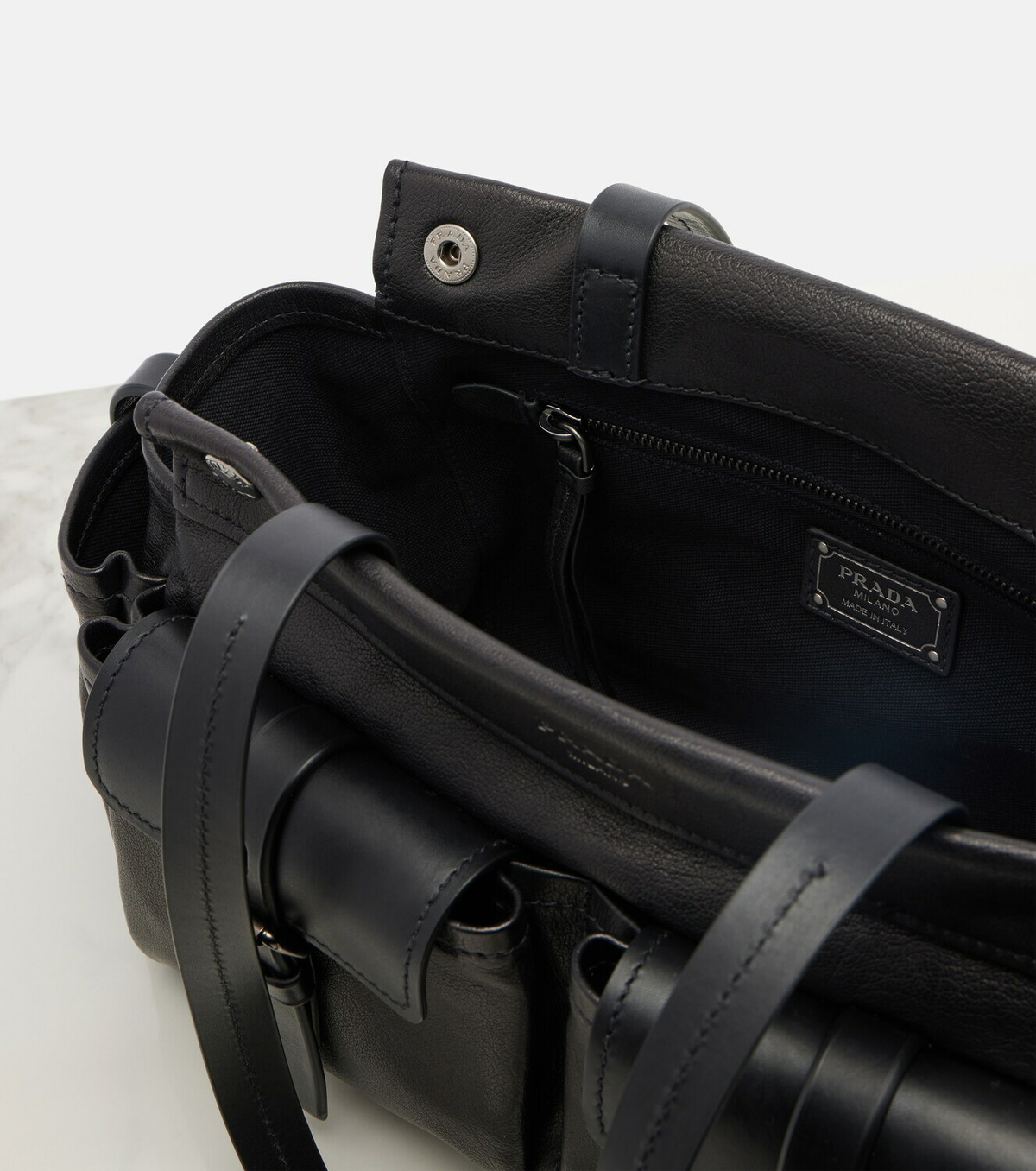 Prada Prada Route leather tote bag