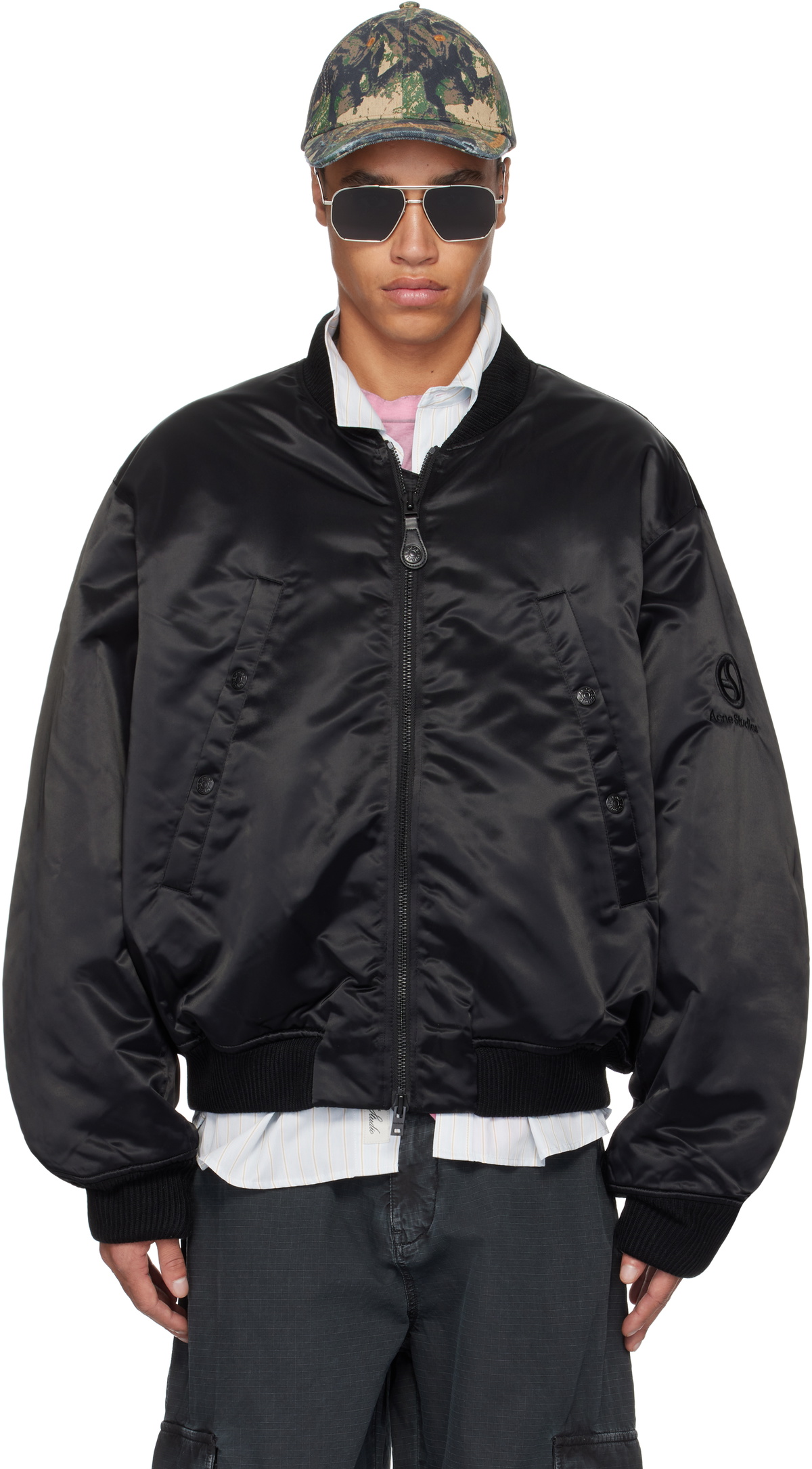 【Acne Studios】Logogram ボンバージャケット Acne Studios - Bomber jacket logogram - Military green