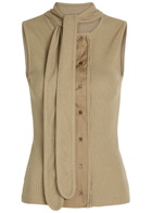 Lemaire Scarf-effect Cotton-blend top Sage