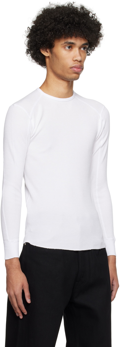 CARSON WACH White Thermal Long Sleeve T-Shirt