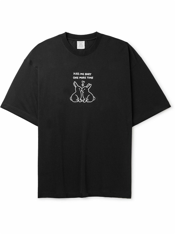 Photo: VETEMENTS - Kissing Bunnies Printed Cotton-Jersey T-Shirt - Black