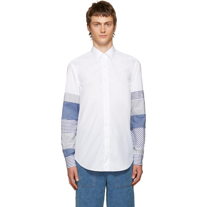 Photo: Loewe White Patchwork Sleeve Shirt