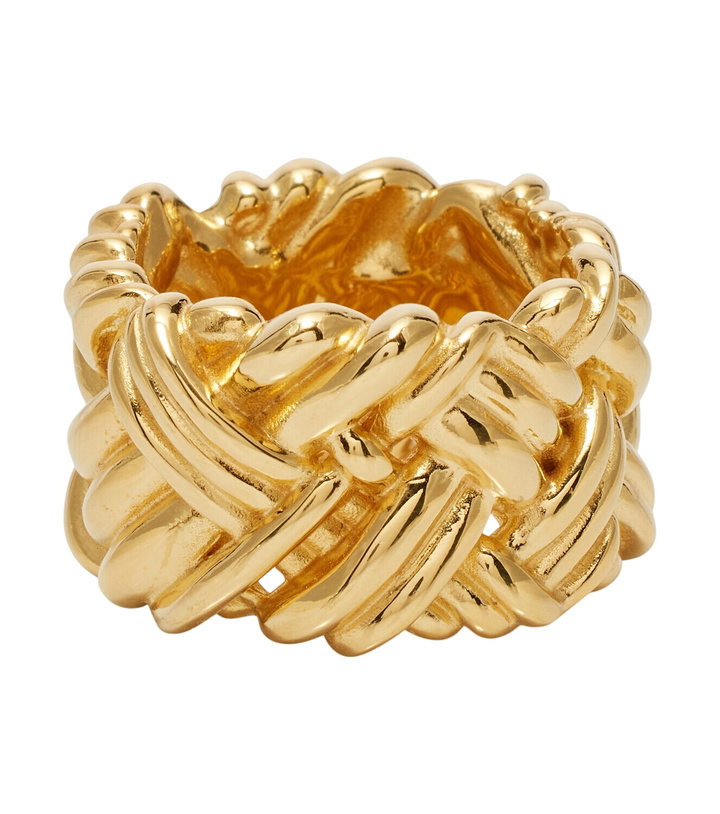 Photo: Bottega Veneta Intreccio gold-plated sterling silver ring