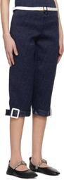 SUPER YAYA Navy Pantacourt With Belts Trousers