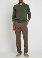 Sunspel Half-zip Cashmere Jumper Khaki