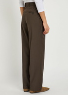Toteme Straight-leg Wool Trousers Khaki