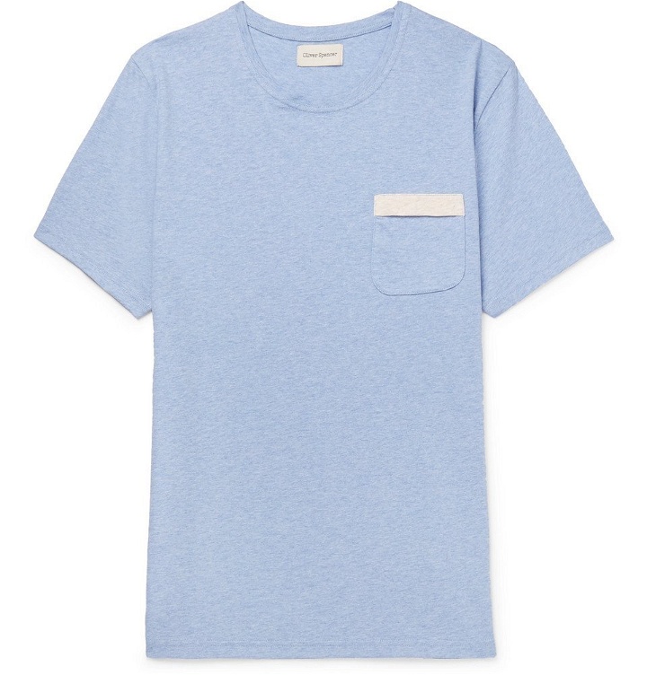 Photo: Oliver Spencer - Mélange Cotton-Jersey T-Shirt - Men - Blue