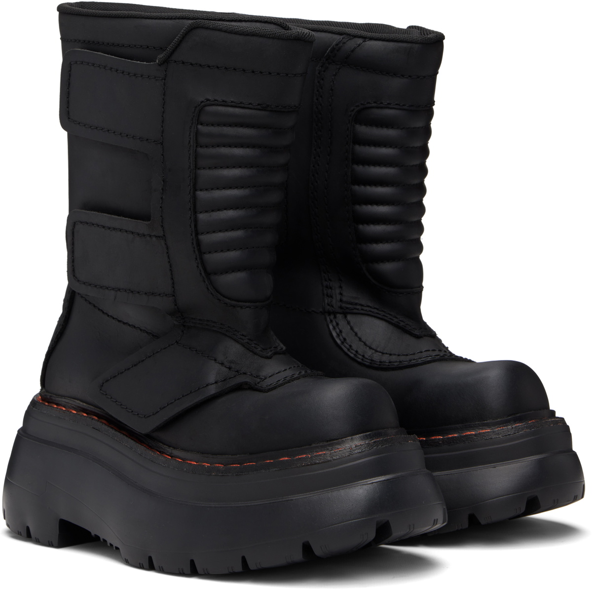R13 Black Chunky Racing Boots
