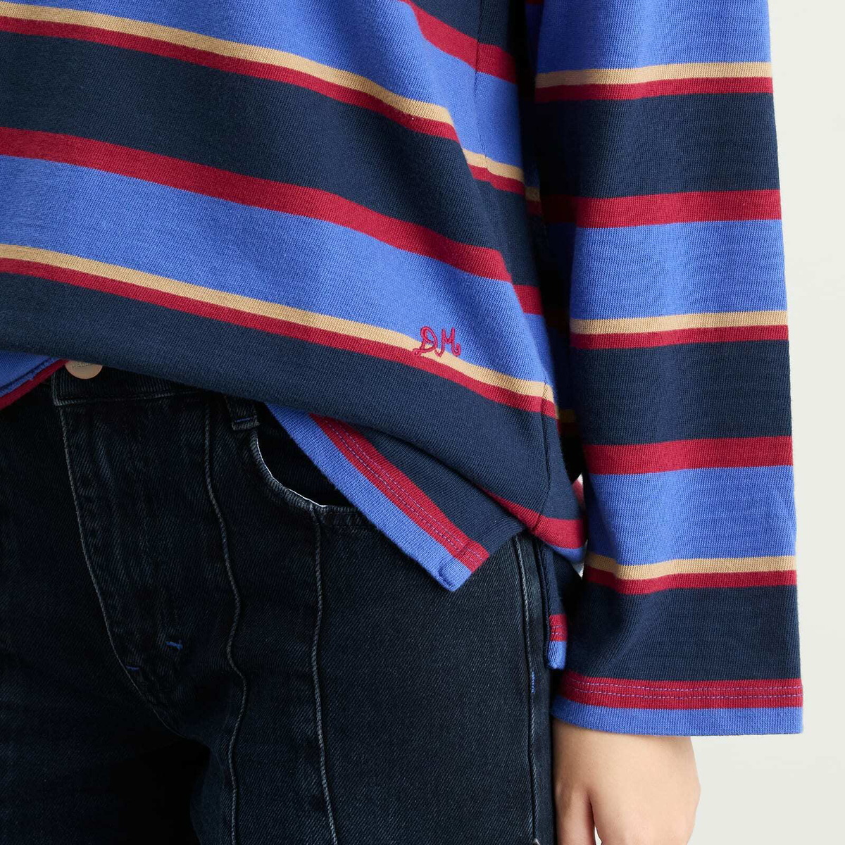 Damson Madder Women's Ali Long Sleeve Stripe T-Shirt in Multi