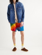 THE ELDER STATESMAN - Rainbow Void Wide-Leg Tie-Dyed Cotton and Cashmere-Blend Shorts - Multi