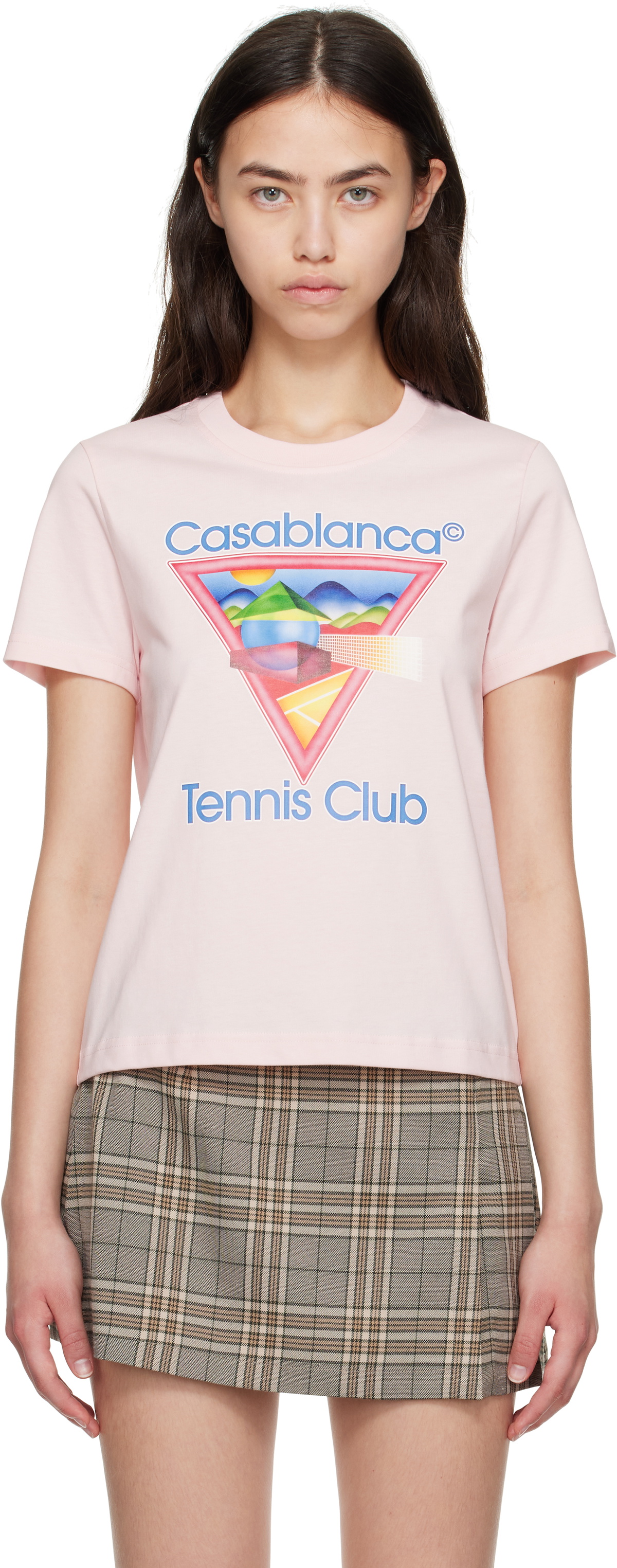 Casablanca T Shirt Tennis Girl En Coton Biologique Farfetch