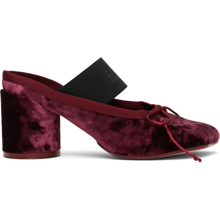 Photo: MM6 Maison Margiela Burgundy Anatomic Numeric Sandal Heels