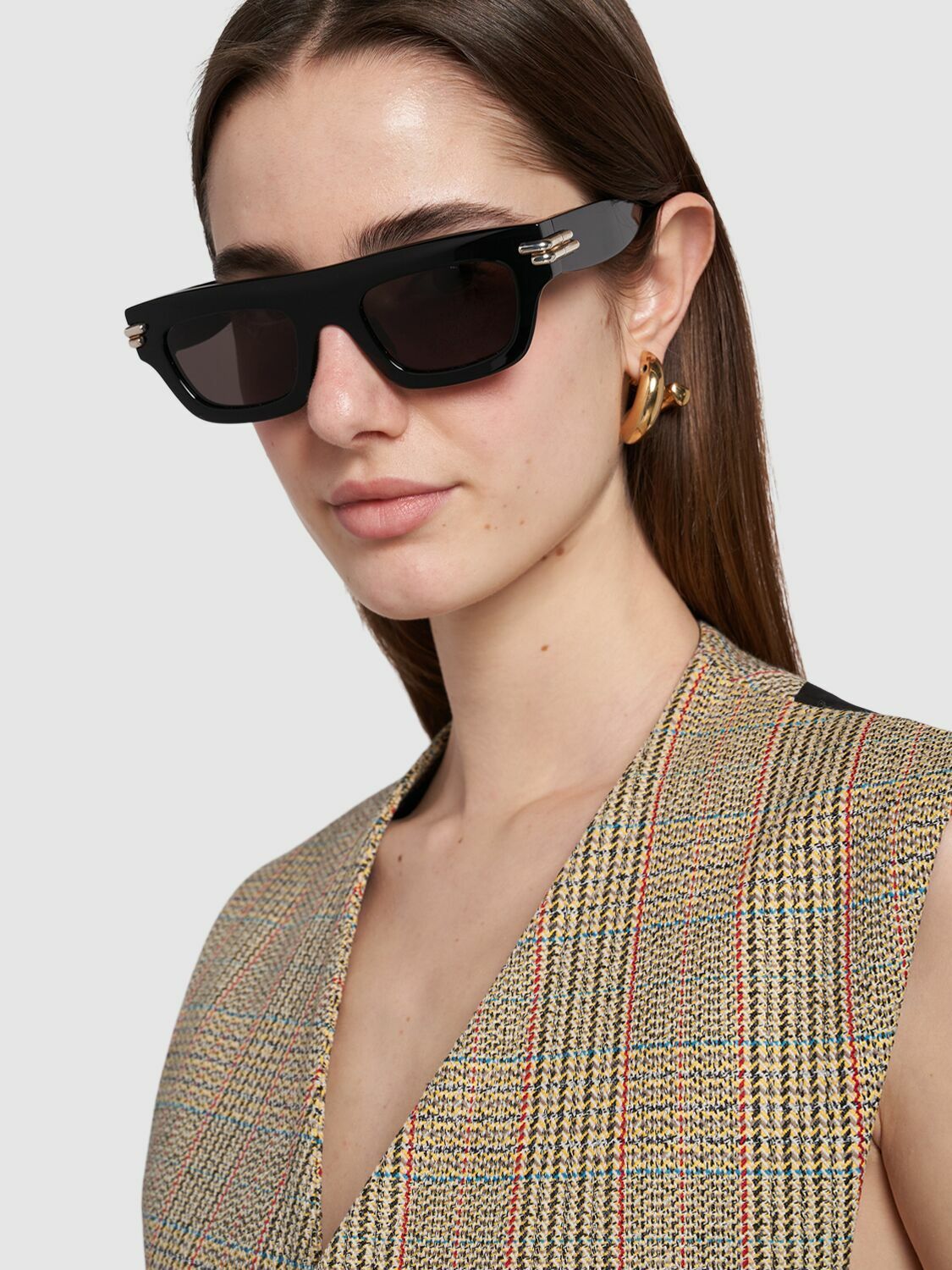 BOTTEGA VENETA ミトレ スクエア フレム サンクラス BV1321S 003 Bottega Veneta Mitre Square Frame – Kith