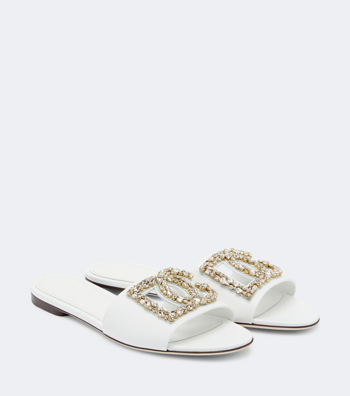 Dolce&Gabbana DG embellished leather slides