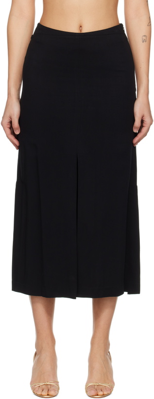 Photo: RECTO Black Front Slit Midi Skirt
