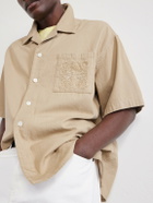LOEWE - Camp-Collar Anagram-Detailed Cotton-Twill Shirt - Neutrals