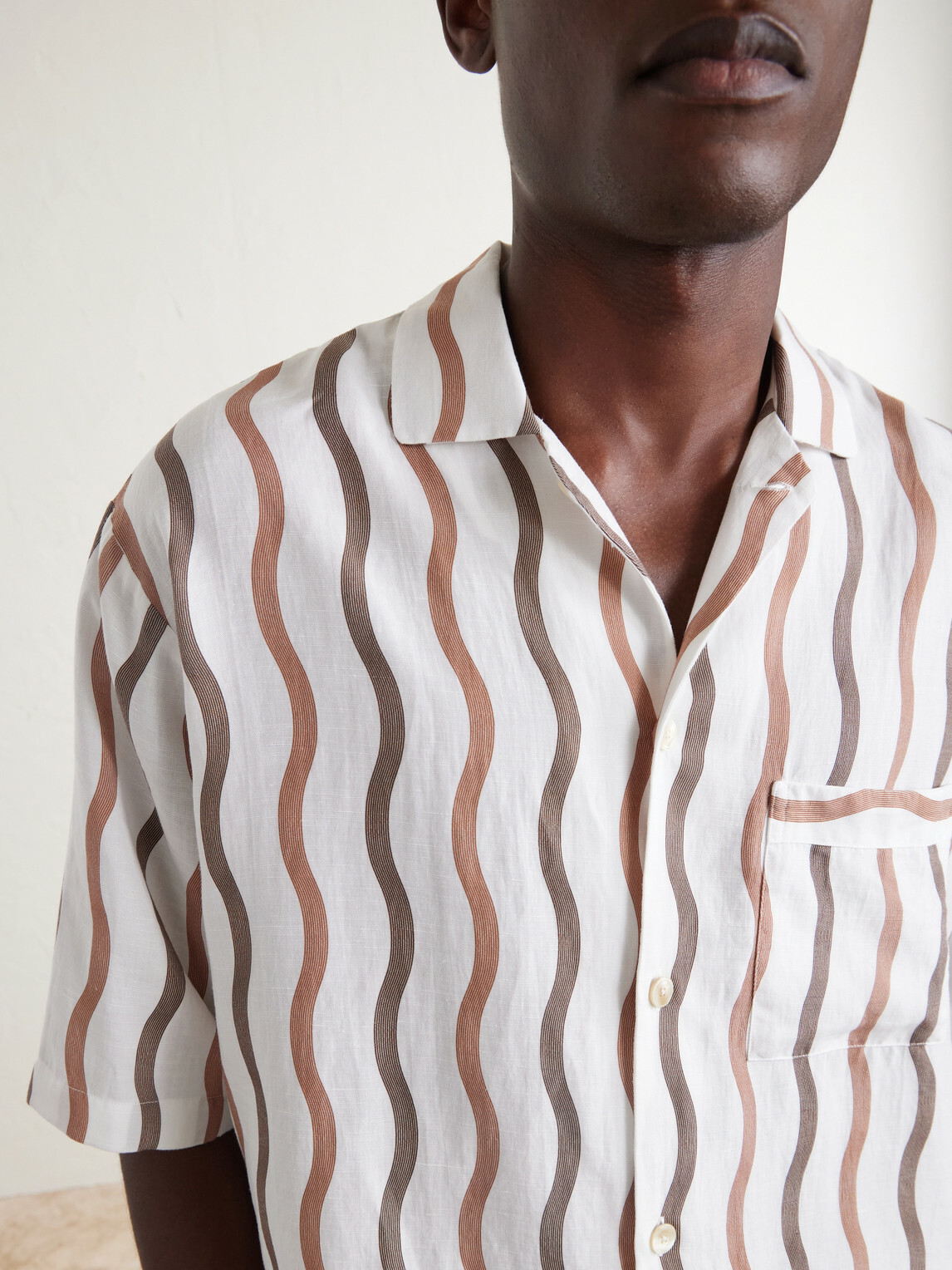 Frescobol Carioca - La Marzocco Striped Tencel® and Linen-Blend Pyjama Shirt - Neutrals
