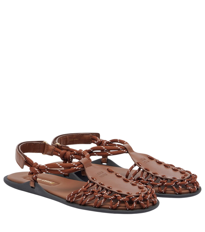 Photo: Miu Miu Leather-trimmed sandals