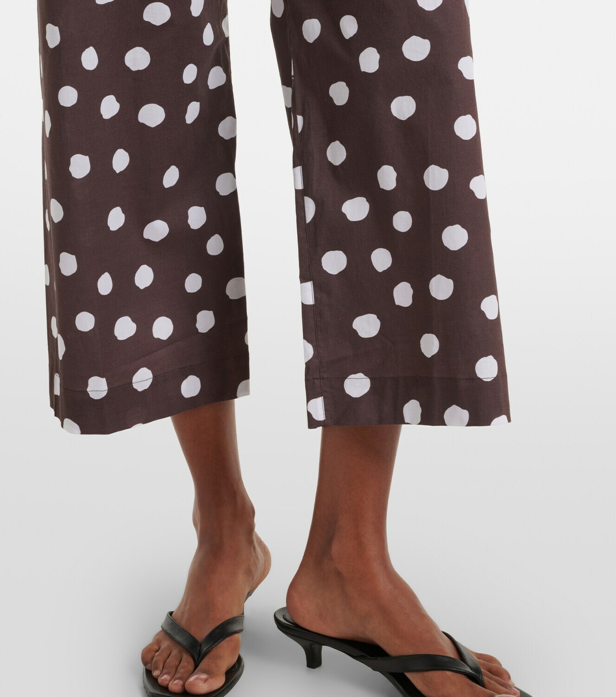 Adriana Degreas Polka-dot cotton-blend wide-leg pants