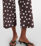 Adriana Degreas Polka-dot cotton-blend wide-leg pants